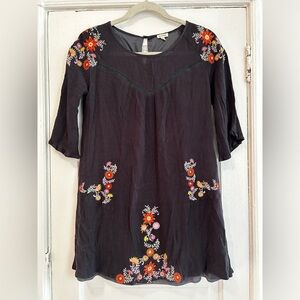 Embroidered gray dress